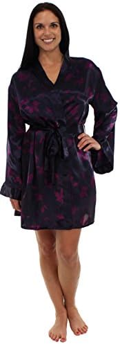 Pajama Heaven Satin Robes - Purple Floral - Small