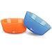 Silipint Silicone Bowl Set, U.S. Patented, Unbreakable, Flexible, Microwave Safe, Oven Safe, BBQ Safe, Indoor and Outdoor Use (2-Pack Blue, Tangerine)