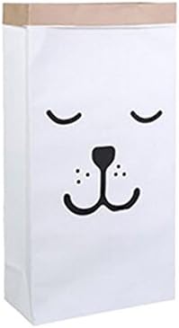 FUJINET Baby Toys Kraft Paper Organizers Bags Household Drawstring Storage Large Sorting Bags (White, Sleeping Bear)