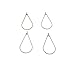 32 Pcs Teardrop Shaped Beading Hoop Earring Finding for Earring Jewelry Making (Gold Silver)