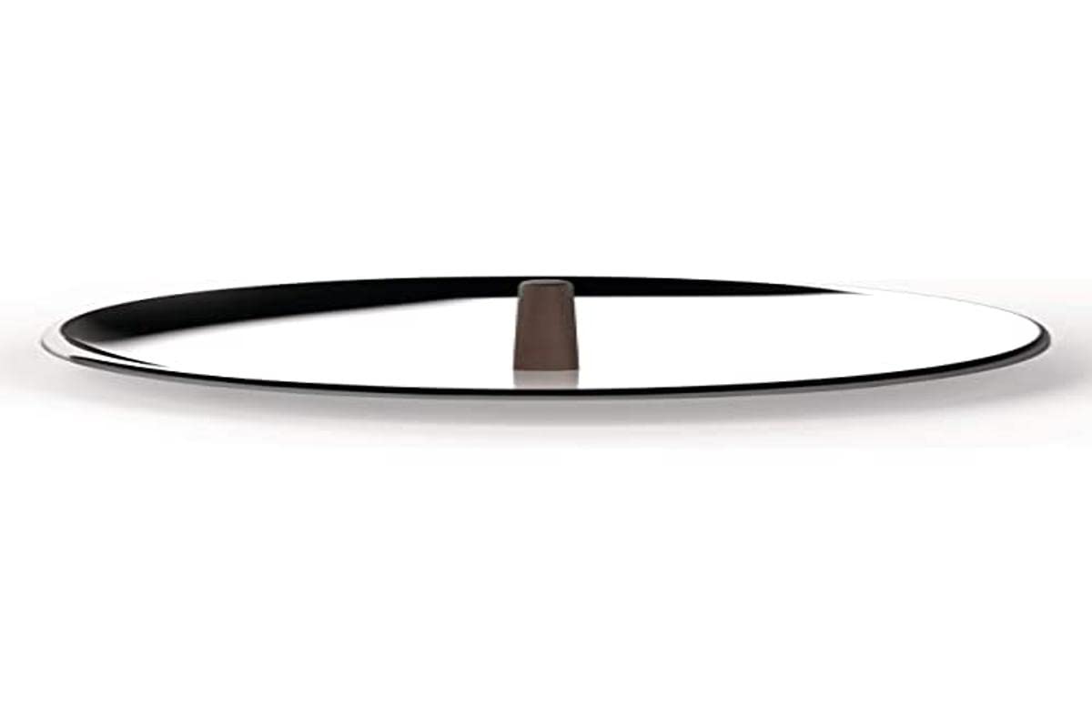 Alessi edo Lid with knob, Ø 28, steel,brown