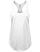JC DISTRO Women's Basic Jersey Racer-Back White Tank Top Medium