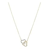 Swarovski Two-Tone Intertwined Heart Women's Necklace 1082081