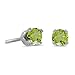 3 mm Petite Round Genuine Peridot Stud Earrings in 14k White Gold
