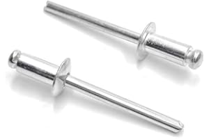 ISPINNER 100pcs 3/16" x 3/8" Aluminum Blind Rivets, 4.8 x 10mm Pop Rivets, Pack of 100 (Silver)