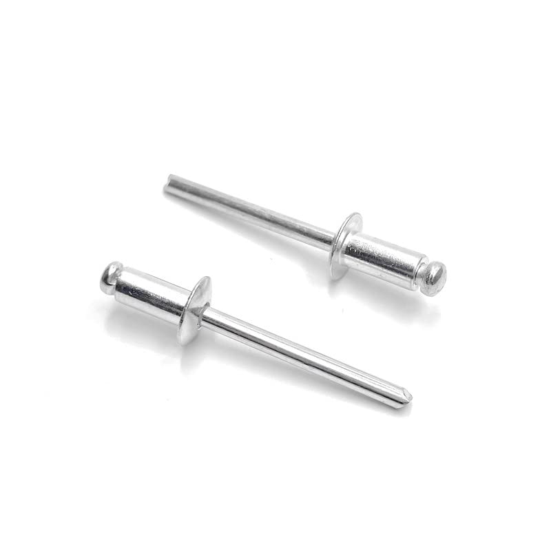ISPINNER 100pcs 3/16" x 3/8" Aluminum Blind Rivets, 4.8 x 10mm Pop Rivets, Pack of 100 (Silver)