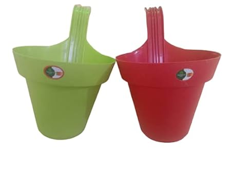Shiv Gorakh International Hook Planters for Plants Railing Flower Pots, Balcony Railing Vertical Hanging for Home Gardening
