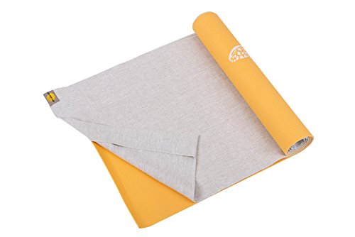 Harmony Idea Organic Yoga Towel for mat. Natural linen towels - non slip, for Hot Yoga, Bikram and Pilates. (Gray, 68" x 24")