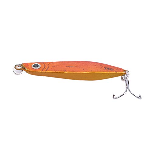 Yunzee Lead Bait Hook Hard Jigs Diving Sea Fishing Lures Popper Baits Tackle Saltwater Freshwater Lures Sinking Jigging Bait,Yellow