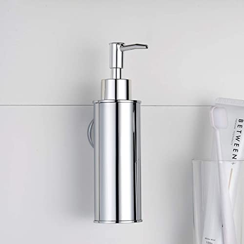 BGL Wall Mounted 304 Stainless Steel Soap Dispenser for Decoration (Round, Chrome)