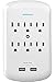 KING-LINK Multi Outlets, 6 Wall-Mount AC Outlets Surge Protector with Dual USB Charging Ports 3.1 Amp Adapter Plug, ETL Listed