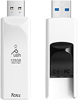 TCELL Push 128GB USB 3.2 Gen1 Flash Drive White Retractable Speed 100MB/s view 2
