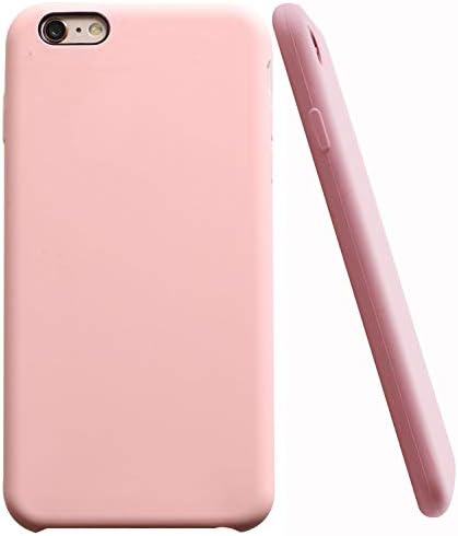 CheapSunday Soft Liquid Silicone iPhone 6S Plus Cover Case Inner Soft Microfiber Cloth Lining Cushion for Apple iPhone 6s Plus/iPhone 6 Plus (Pastel Pink)