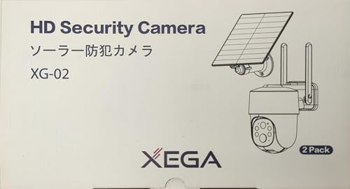 Xega 4G LTE Cellular Security Camera Solar with SIM Card【2 Pack】 Wireless Outdoor No WiFi Security Camera,2K HD PTZ Night Vision Motion Detection 2 Way Talk TF&Cloud Storage IP66, Built-in SIM Card