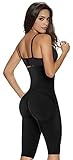 Shapewear Seamless Shaper Butt-Lift High Panty Capri Body Shaper Faja L-Black
