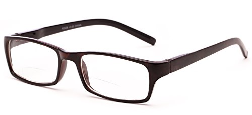 Readers.com The Vancouver Bifocal +1.00 Tortoise/Black Unisex Simple Rectangle Bifocal Reading Glasses