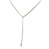 Doinshop Women Bohemia Bar Alloy Necklace Simple Little Triangular Tassels Chian