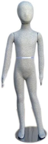 Pinnable & Flexible Bendable Child Kid Mannequin Dress Form with Head 4'