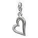 SilberDream Charm heart cut 925 Sterling Silver Pendant Lobster Clasp FC507