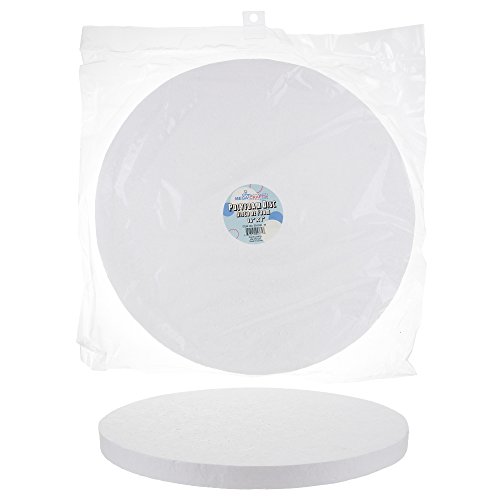 Mega Crafts 6 Pcs White Poly Craft Foam 16" Inch Disc | Durable, Solid Polystyrene Discs For Arts & Crafts, Ornaments, School Projects, Knitting & Party Favors | For Kids, Teachers & Artists