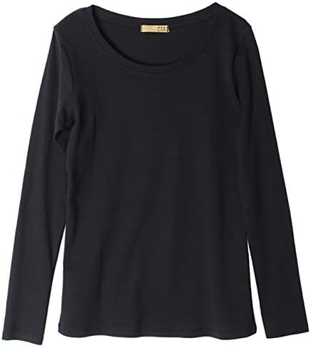 Amazon カットソー レディース インナー 長袖 Tシャツ 長袖tシャツ クルーネック 春 ゆったり トップス 薄手 シンプル コットン100 綿100 重ね着 Tシャツ カットソー 通販