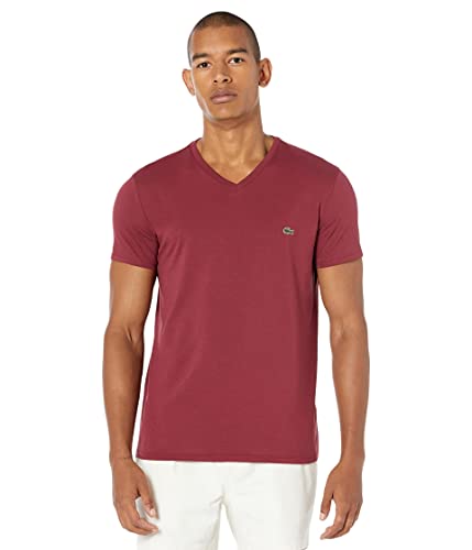 Lacoste Men's Short Sleeve V-Neck Pima Cotton