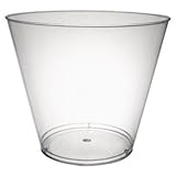 Party Essentials Hard Plastic 9 Oz. Party Cups and Old Fashioned Tumblers, Clear, 200 Count