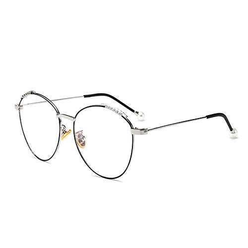 Blue Light Blocking Glasses for Computer Anti-Glare Protection Anti-Fatigue Anti UV Smartphone Screens TV Eyewear Defend Your Eyes(No Magnification) Women Black silver