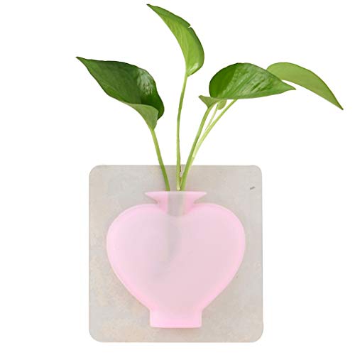 Nesee Silicone Sticky Vase Reusable Wall-Mounted Flower Holder Drilling-Free Hanging Decorative Rubber Vase for Home and Offices Wedding Decoration - Thumbnail 2
