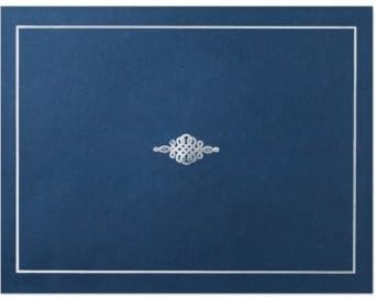 Blue Certificate Jacket With Silver Foil Crest, 10 count