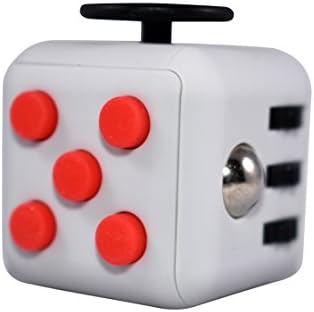 RaFe Fidget Cube - Top Quality Hand Toy - For Relieving Stress, Anxiety &amp; Boredom - Great for Kids &amp; Adults (White/Red/Black)
