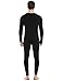 Ekouaer Thermal Underwear Set Men's Comfy Long Sleeve Top & Bottom (Black, Medium)