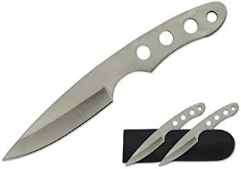 Impulse Product 12.0 in Throwing Knife Set 2 Pcs with Sheath, Silver