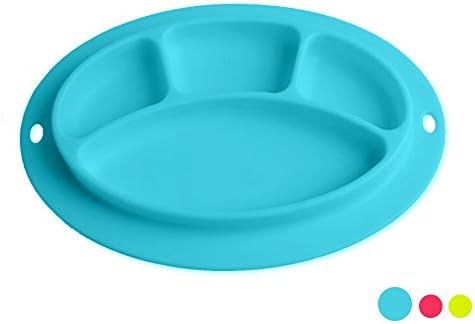 Silicone Baby Placemat with Plate for Babies, Toddlers and Kids, BPA-Free, FDA Approved, Dishwasher and Microwave Safe By AVSUR (Blue)