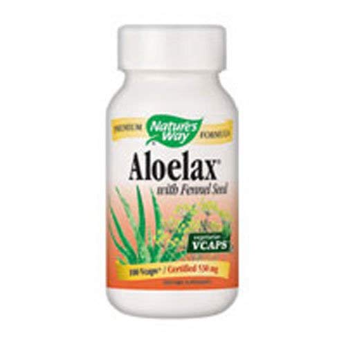 Natures Way AloeLax, 340 milligrams, 100 Vegatarian Capsules. Pack of 5 Bottles Natures Way AloeLax, 340 milligrams, 100 Vegatarian Capsules. Pack of 5 Bottles