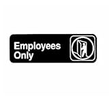 Winco SGN-305 Sign, 3-Inch by 9-Inch, Employee Only (2-Pack)