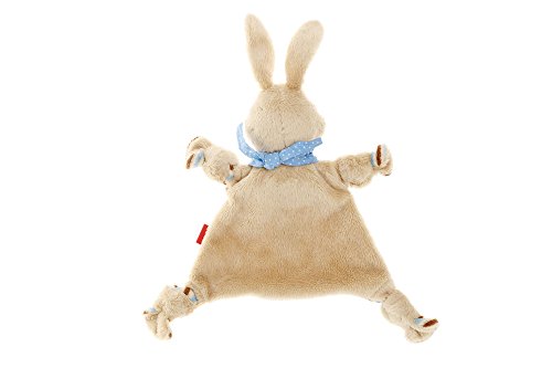 SIGIKID 47893 Schnuffeltuch Hase Semmel Bunny Mädchen und Jungen Babyspielzeug empfohlen ab Geburt blau/beige – Bild 4
