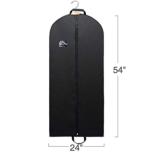 Titan Mall 54" Black Garment Bags Breathable Coat Cover Carrier Bag for Travel with Velcro & Handles, Pack of 1 - Thumbnail 4
