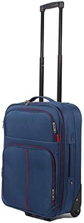 RyanAir Cabin Bag Hand Luggage Wheeled Lightweight Suitcases Luggage Travel Bag Expandable (18" Cabin, Pure Navy)
