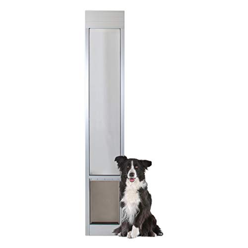 PetSafe Freedom Aluminum Patio Panel Sliding Glass Dog and Cat Door, Adjustable 76 13/16 in to 80 11/16 in - Large Satin Pet Door