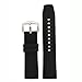 Watch Band Silicone Rubber Heavy Black Strap Waterproof Stainless Buckle 24 millimeters