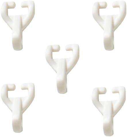 Merriway BH03626 (20 Pcs) Curtain Track Rail Gliders Hooks to Fit Swish Twin Glide Nylo Glide Track - Pack of 20 Pieces, White