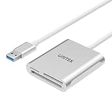 Unitek USB SD Card Reader, USB 3.0 Memory Card Reader Writer Compact Flash Card Adapter for CF/SD/TF Micro SD/Micro SDHC/MD/MMC/SDHC/SDXC UHS-I Card for Windows, Mac - Aluminum [Upgrade Version]