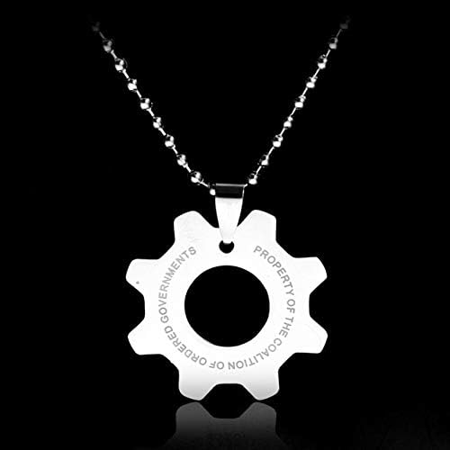 Calvas Gears Of War 3 Distressed Stainless Steel Replica Cog Tags Necklace Valentine S Day Gift Metal Color Silver Amazon Ca Home Kitchen