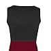 SUNNOW Womens Summer Sleeveless Lace Top Short Skater Pleated Dress Party Mini Dress (M, Wine Red)
