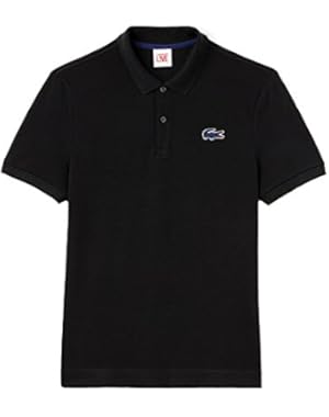 Lacoste L!VE Mens Stretch Pique Crocodile Polo in Black/Jazz
