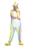 LeaveLive Adult Unicorn Onesie Kigurumi Animal Costume (L(168-177CM), Rainbow Unicorn)