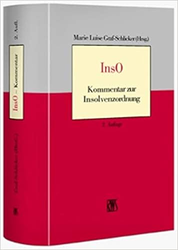 Inso Kommentar Zur Insolvenzordnung Amazon De Graf Schlicker Marie Luise Bucher