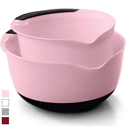 Gorilla Grip Mixing Bowls Set of 2, Slip Resistant Bottom, Includes 5