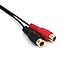 Qaoquda 3.5mm to 2RCA Adapter Cable, 8 Inch Gold Plated 90 Degree Right-Angled 1/8
